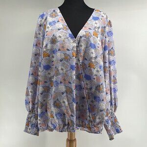 𝅺mellowday floral shirt blouse high low tunic stretch waist sz 2X plus size NWT